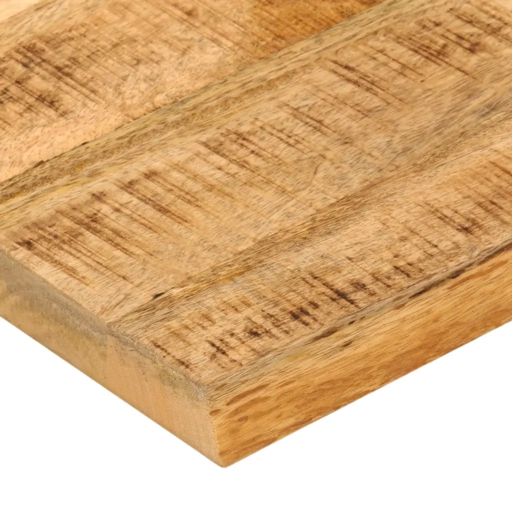 Piano Tavolo 80x80x2,5 cm Bordi Vivi Legno di Mango Grezzo 370362