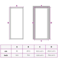 Porta Interni Sottile Nera 83x201,5cm Vetro Temperato Alluminio 155119