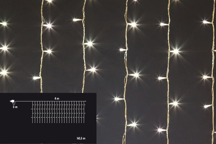 Tenda Luminosa Natalizia Luci Led Natale Prolungabile Flash Esterno 4x0.5 mt Temperatura di colore: Luce Calda - Flash, Numero Led: 160