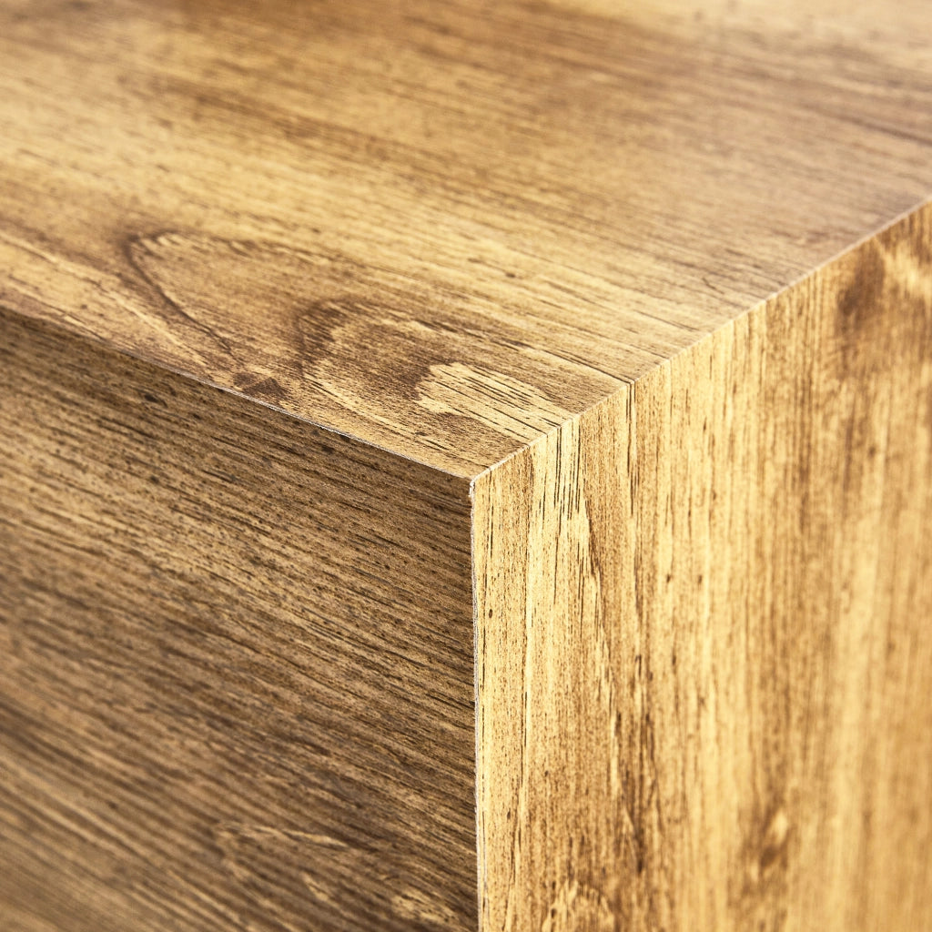Tavolino da caffè rettangolare in MDF con venatura legno - per soggiorno - 90×50×30 cm - legno