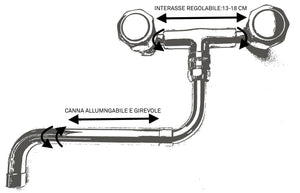 Rubinetto cucina lavanderia universale, attacchi girevoli, canna girevole ed allungabile