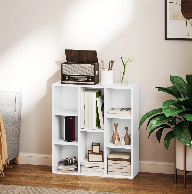 Libreria a 8 cubi in legno bianca 74,3 x 24 x 80 cm