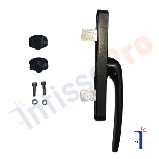 Maniglia persiane ribassata Master A6022 comfort out tipo cremonese Colore: Nero Opaco