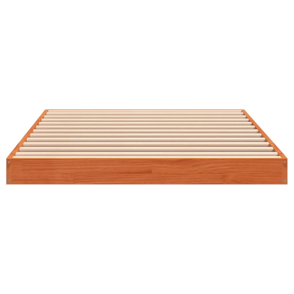 Giroletto-Struttura Letto Marrone Cera 100x200 cm in Legno Massello di Pino