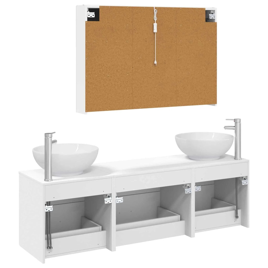 Set di mobili per il bagno 4 pcs Bianco 3406943