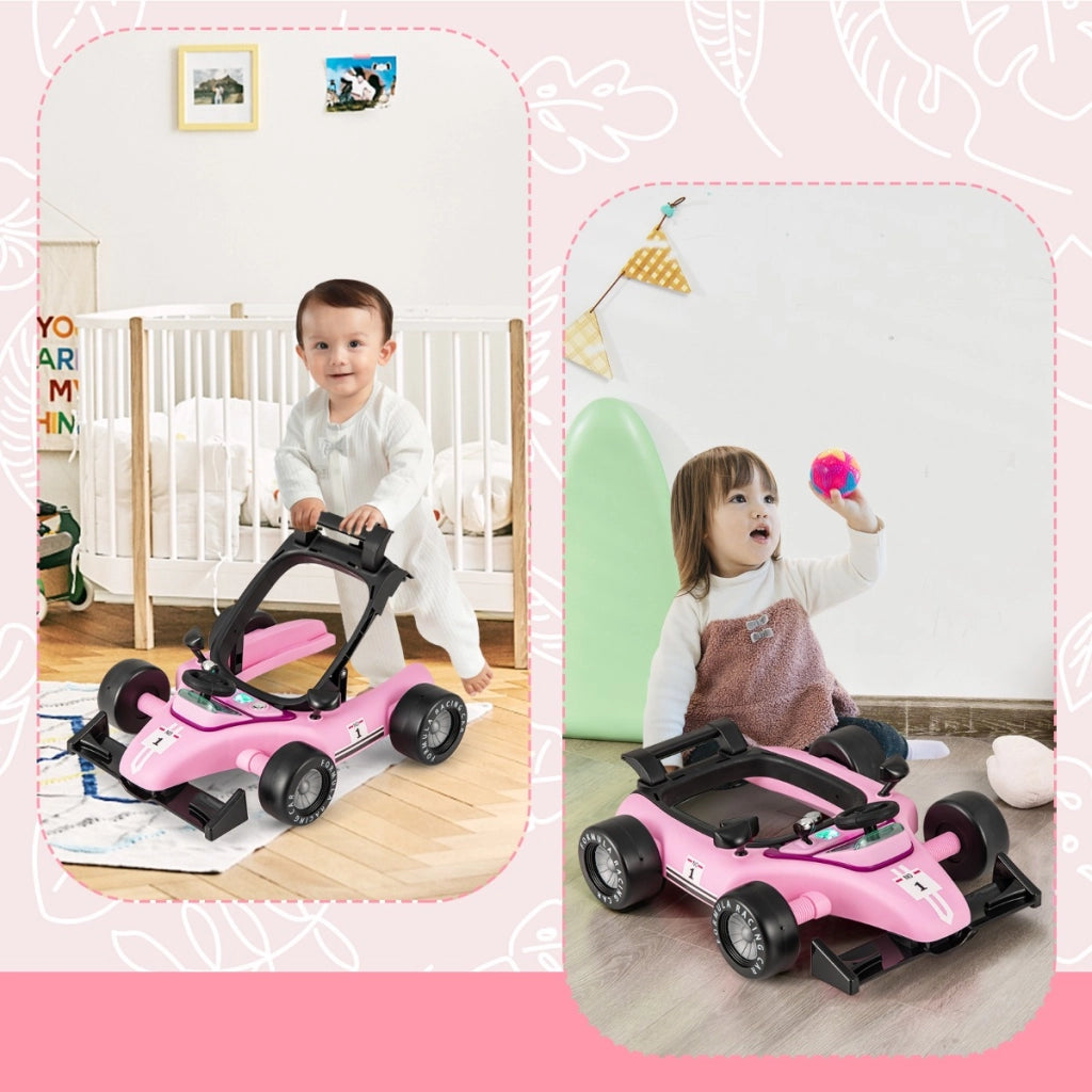 Primi passi 4 in 1 per neonati con altezza e velocit¨¤ regolabili, Primi passi a spinta con carillon con luci Viola