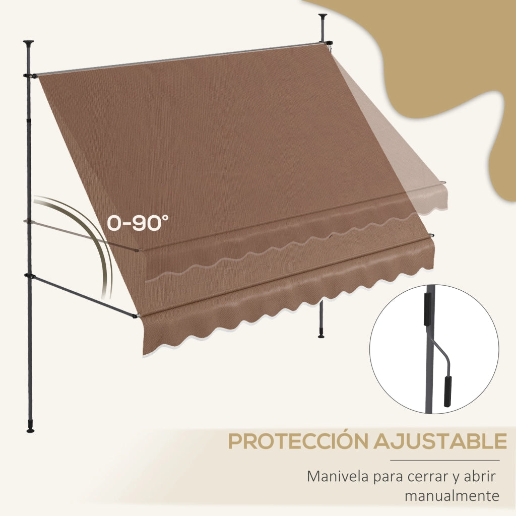 Toldo Retrattile Manuale con Manovella ¨C Minimal ¨C Grigio 300x120x210-300 cm