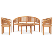 Set Salotto da Giardino 4 pz Design Curvo in Massello di Teak 3059962