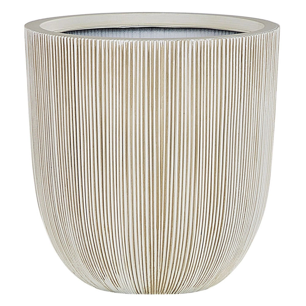 Vaso per fiori Fioriera alta in poliresina beige 38 x ø 37 cm Accessori per decorazioni per interni e interni moderni e minimalisti