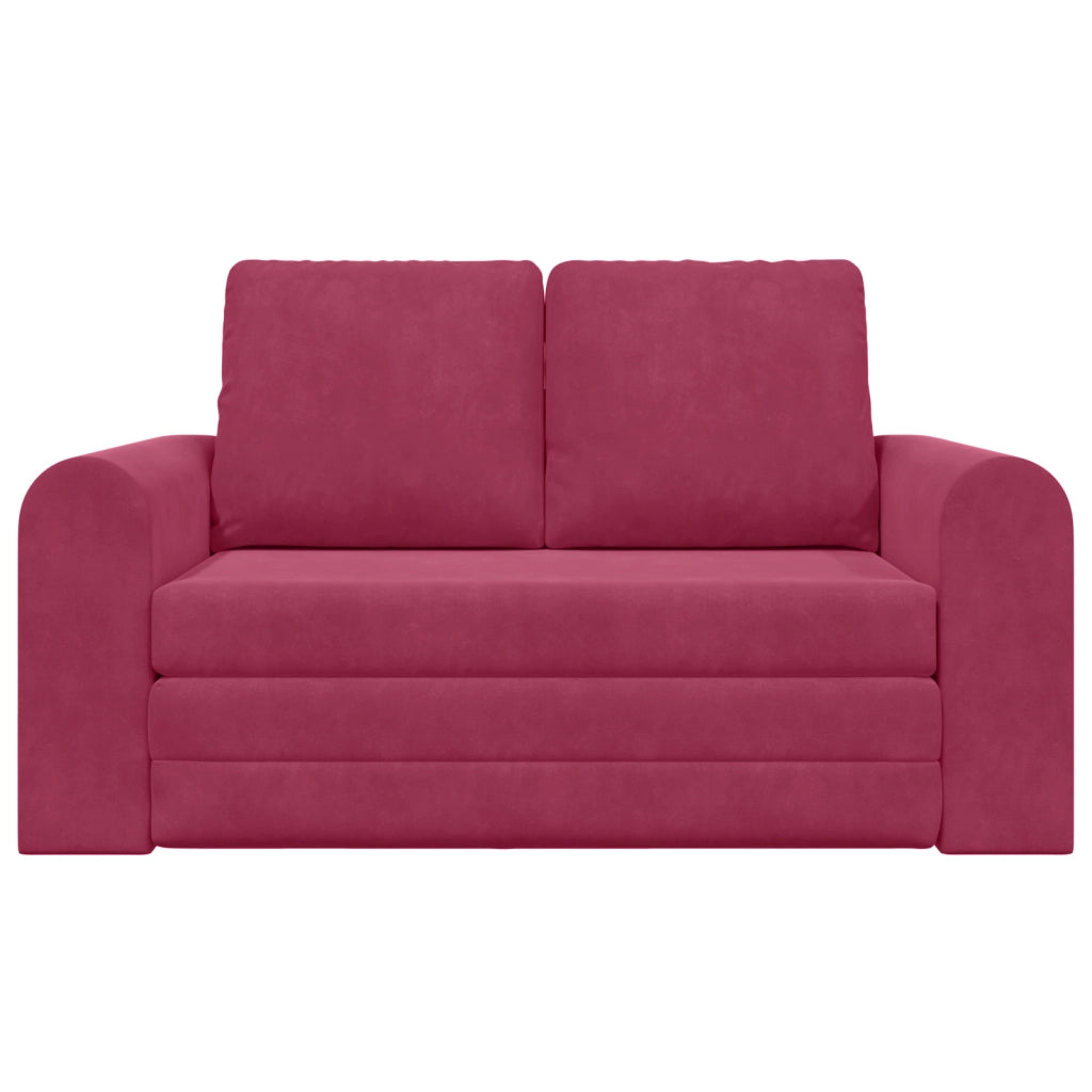 Divano Letto 2-in-1 Rosso Vino 148x71x83 cm Velluto
