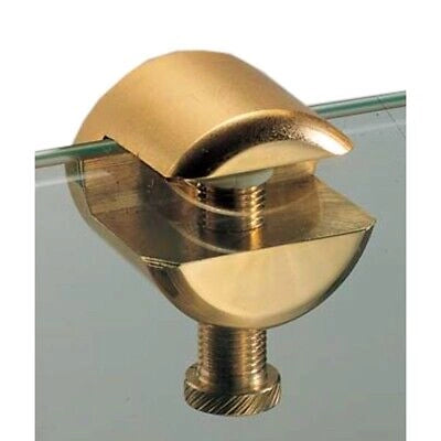 MENSOLINA REGGIVETRO A MORSETTO 'ANNA' 25x25 mm - Nichelato satinato - spessore max 11 mm - 20 pezzi