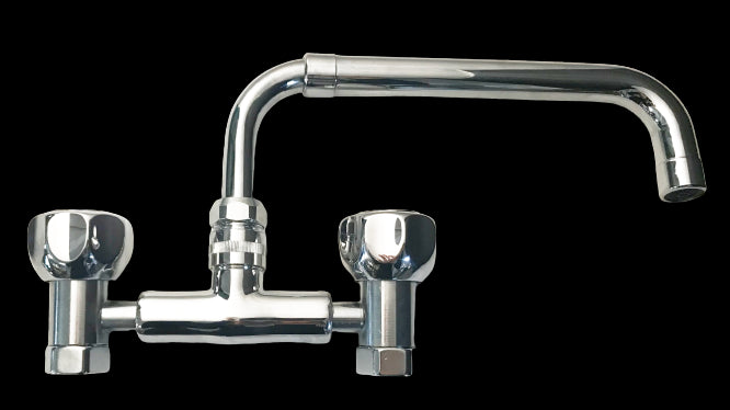 Rubinetto cucina lavanderia universale, attacchi girevoli, canna girevole ed allungabile
