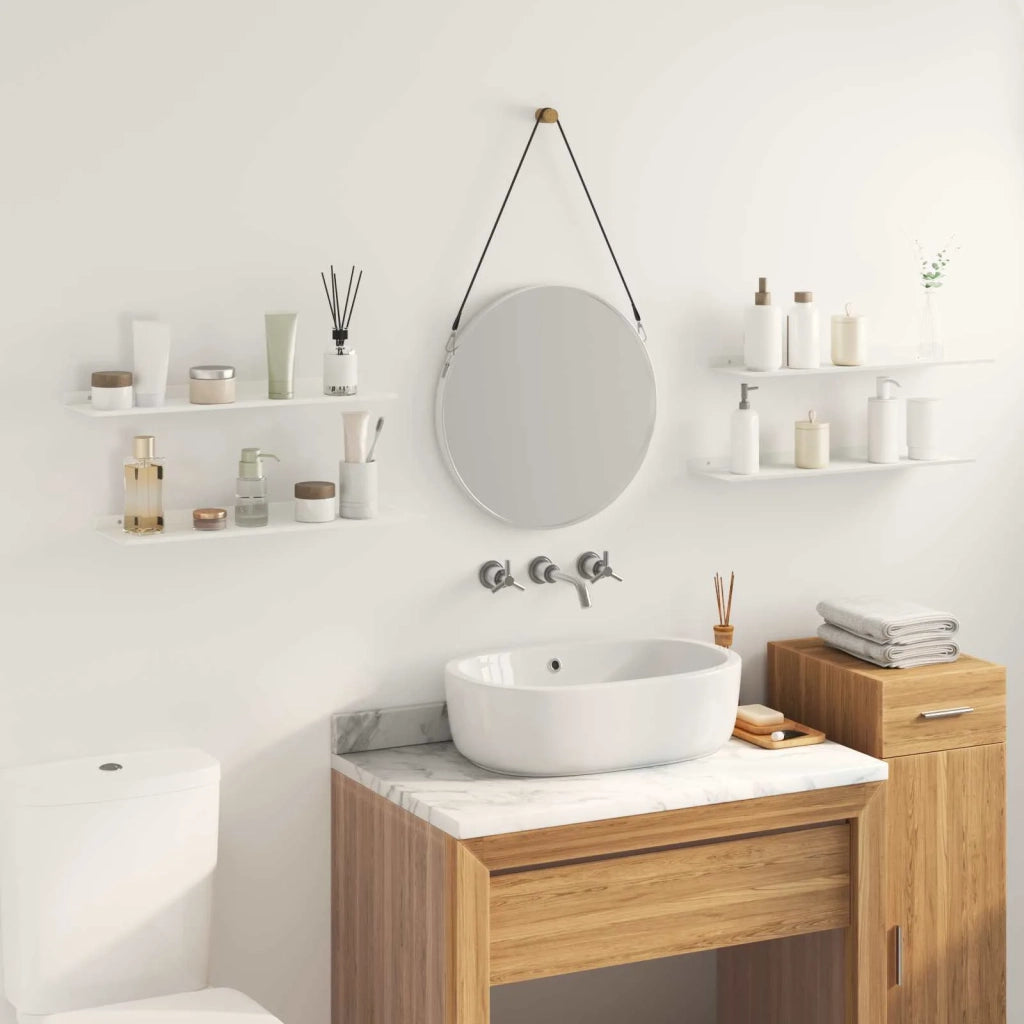 Mensola sospesa 4 pcs Bianco 60 x 18 x 2,5 cm Acciaio