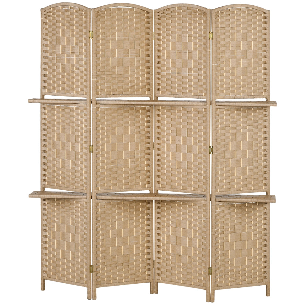 Paravento 4 ante con ripiani ¨C zephmum ¨C legno 160x170 cm