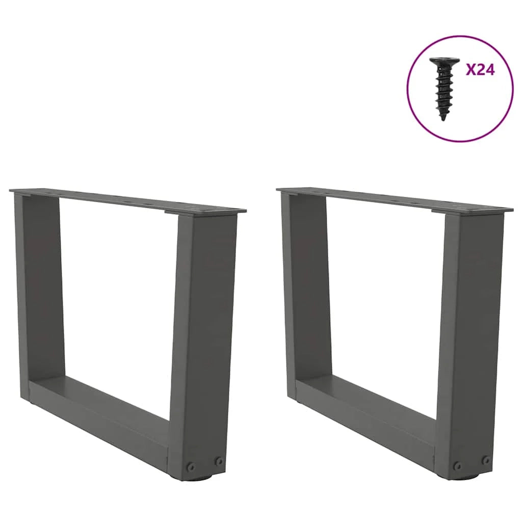 Set di 2 gambe regolabili per tavolino da caffè a forma di V 50 x 30 x 31 cm in acciaio antracite 02_0056898