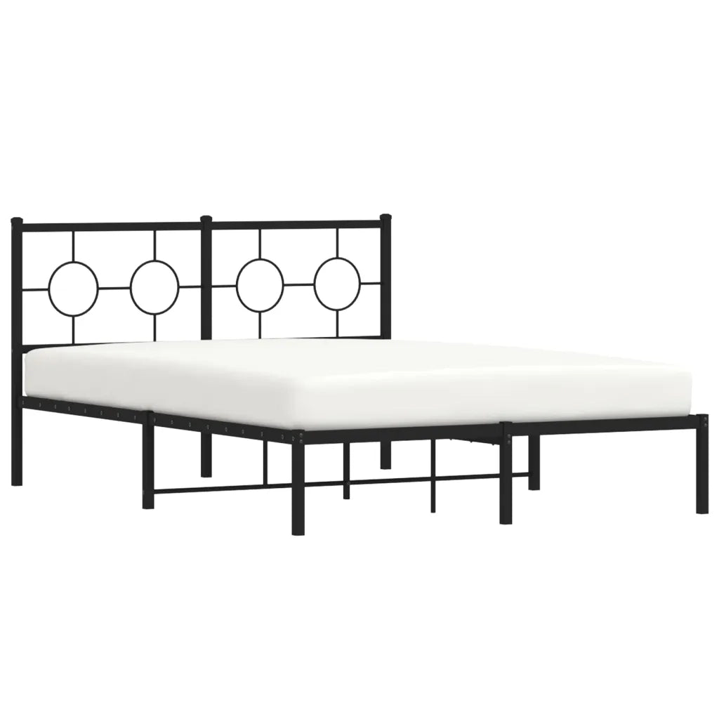 Giroletto con Testiera in Metallo Nero 140x190 cm 376226