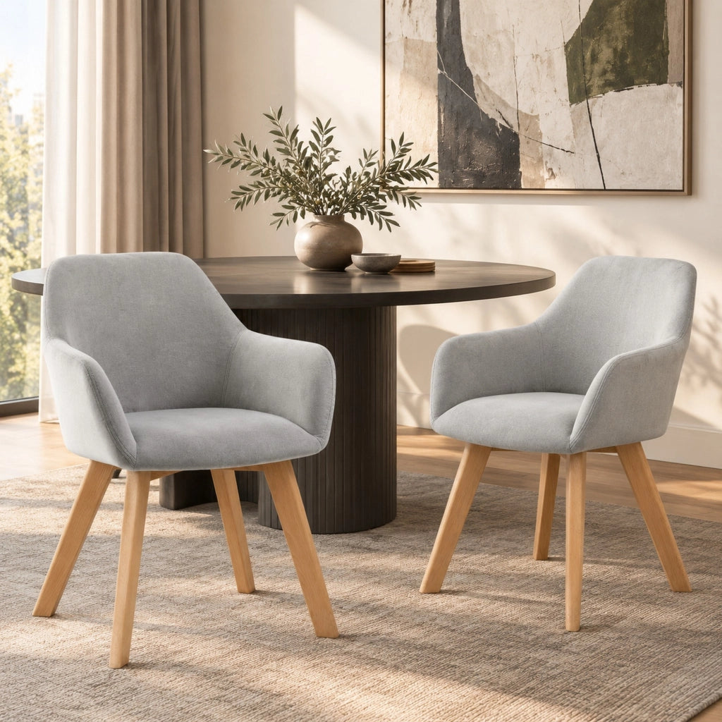 Set di 2 sedie grigie 54x57x80 cm con braccioli