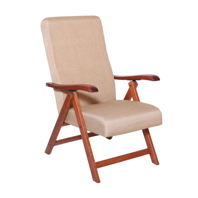 POLTRONA MIAMI NOCE BEIGE IN FAGGIO CON IMBOTTITURA POGGIATA SU CINGHIE SCHIENALE REGOLABILE IN QUATTRO POSIZIONI