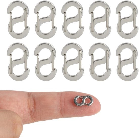 Chiusure a pistone 10 pezzi - Doppia apertura - Chiusure a pistone mini - Chiusure metalliche - Creazione gioielli - Acciaio inossidabile