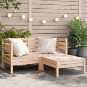 Divano da Giardino 2 Posti con Poggiapiedi-Sofa da Giardino-Divano da esterno Legno Massello Pino
