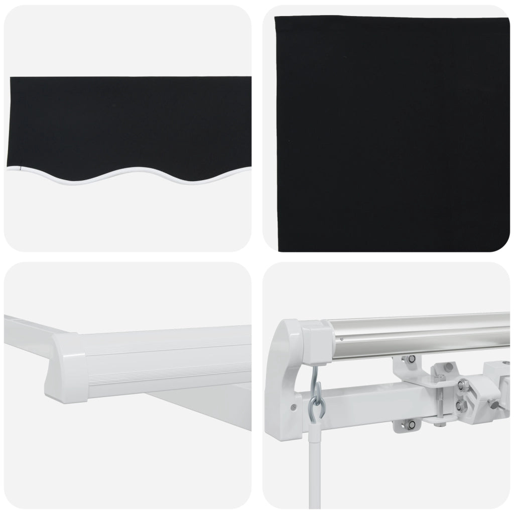 Tenda Retrattile Manuale  Nera 400x300 cm