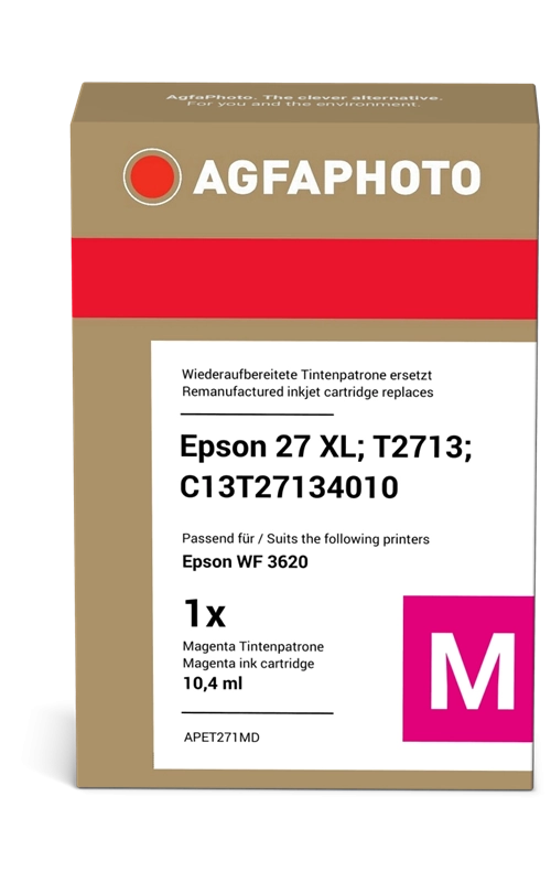 ORIGINAL Agfa Photo Cartuccia d'inchiostro magenta APET271MD ~1100 Seiten 12ml Agfa Photo C13T27134010 (T2713)