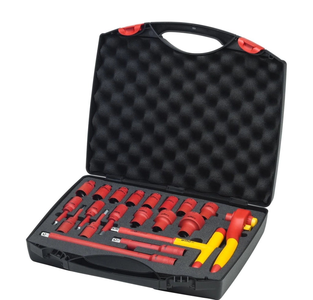 Wiha 43024 chiave a cricchetto 10,11,12,13,14,17,19,22,24,27,32 mm 16 pz Rosso, Giallo