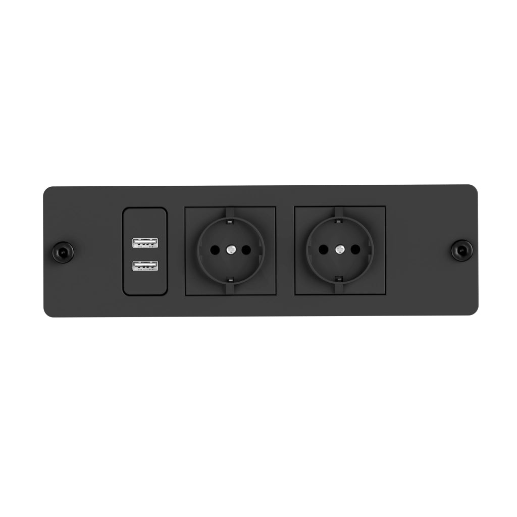 LETTO Imbottito 140x190 cm Nero Grigio con testiera LED e USB
