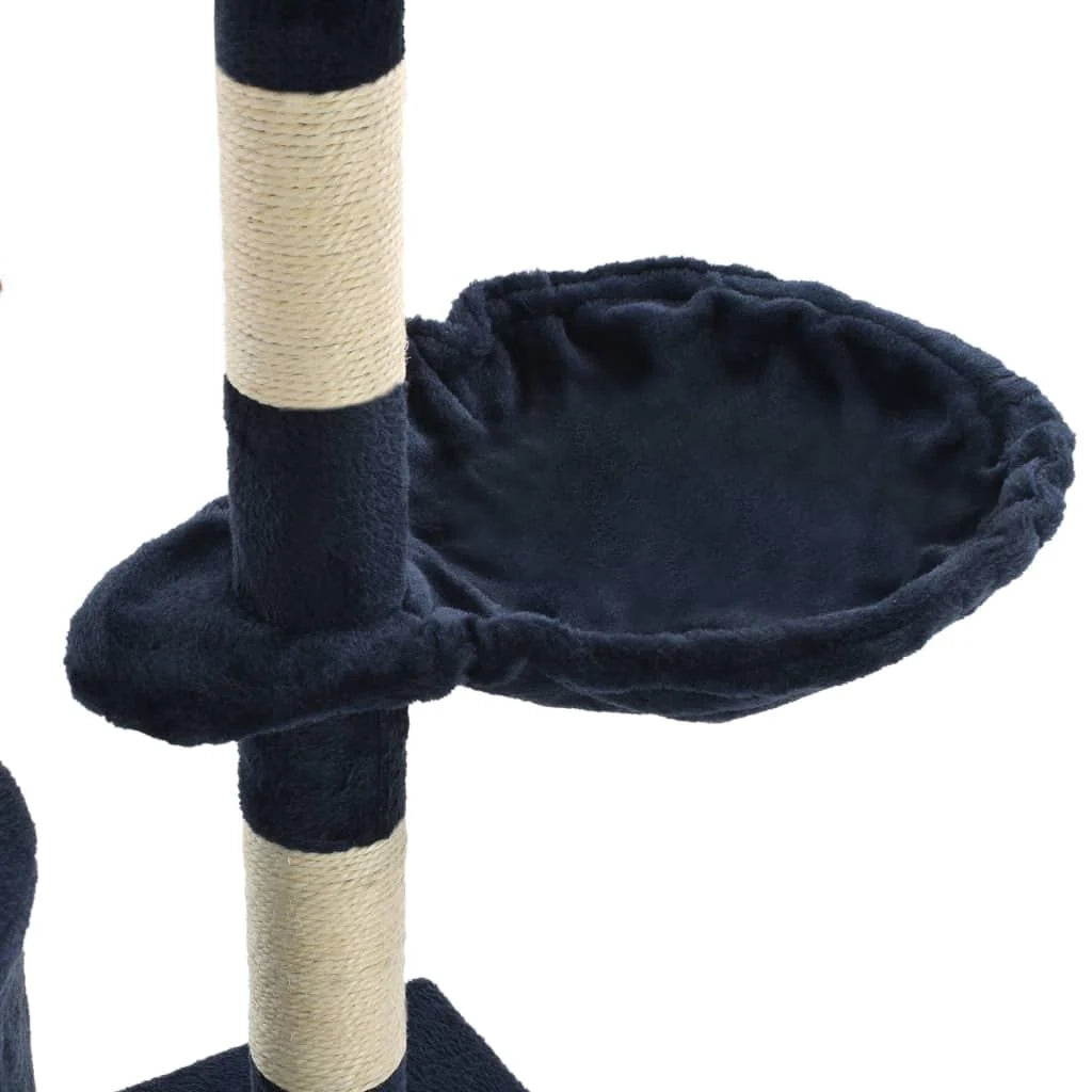 Tiragraffi albero per gatti cuccia per gatti giocattolo peluche sisal 138 cm blu scuro 3702052