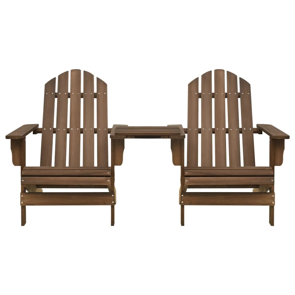 Sedie da Giardino | Sedie da Esterno Adirondack con Tavolino Legno Abete Marrone