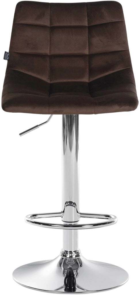 Sgabello Jerry Velvet marrone,cromo