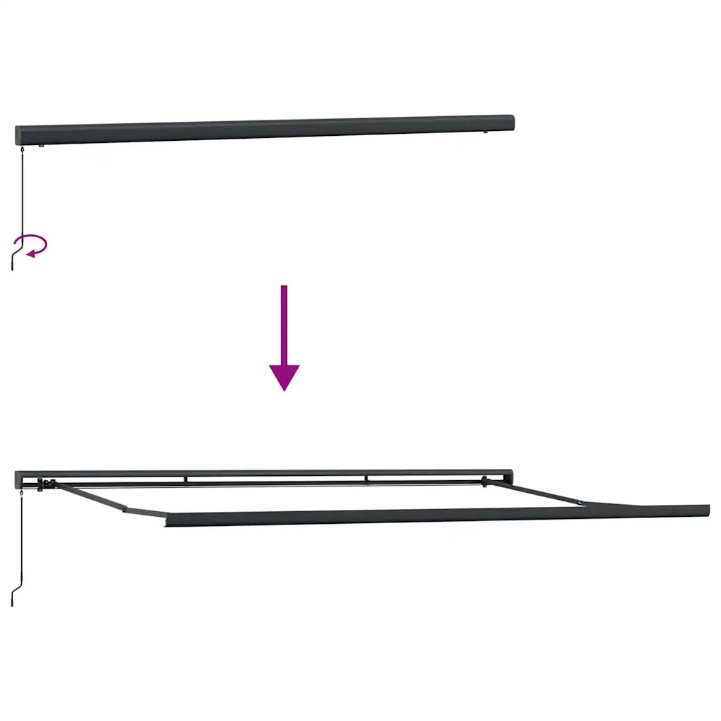 Tenda Retrattile Antracite e Bianca 5x3 m Tessuto e Alluminio 3216132
