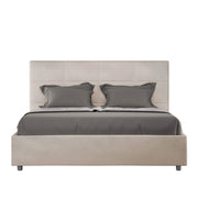 Letto una piazza e mezza contenitore imbottito 130x190 microfibra sabbia Mika