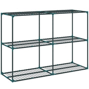 Portapiante a 3 Livelli Aperti 143x48x100 cm in Acciaio e Plastica Verde Scuro