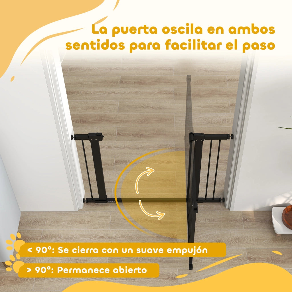 Porta per Cani Regolabile ¨C zephmum ¨C Nero 76-104 cm con 2 Estensioni