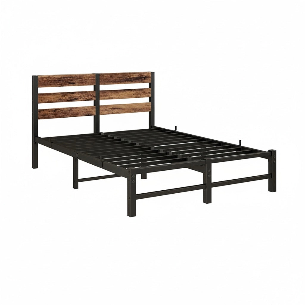Letto 120x200cm LED - Xylo - USB spazio sotto letto metallo