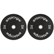 Set 2 Dischi Pesi da 10kg con Foro da 2"/5 cm per Manubri e Bilancieri in Gomma Nero