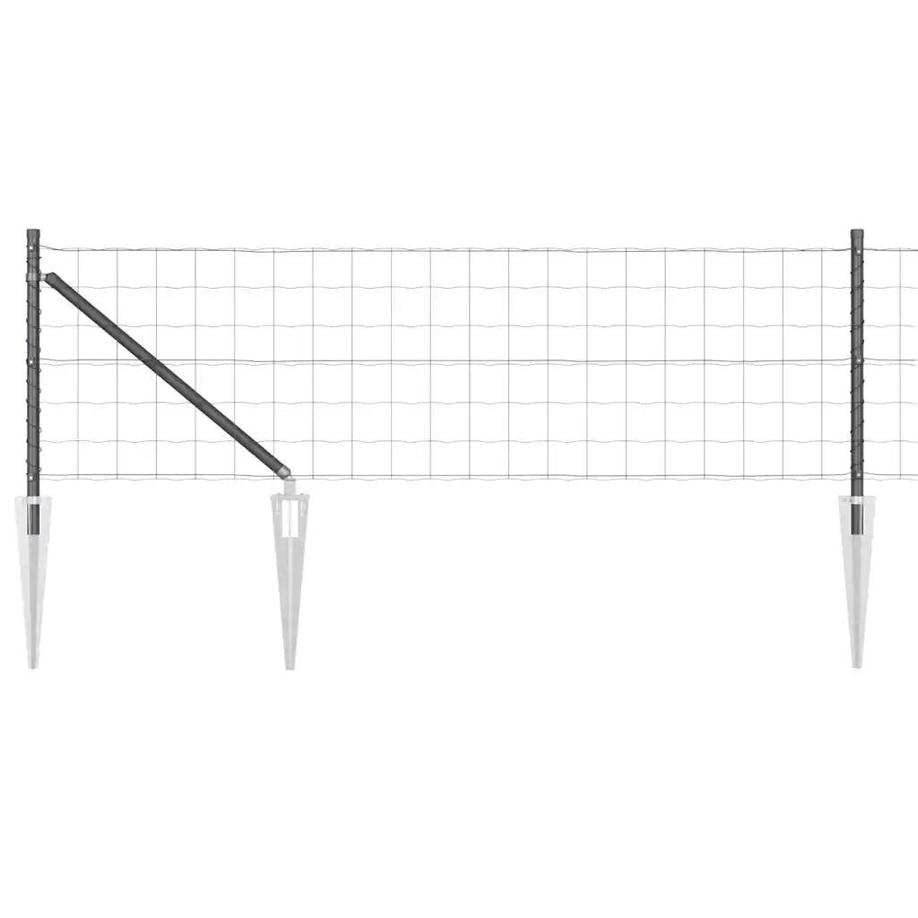 Recinzione con Posto Grigio 0,4 x 25 m Acciaio e PVC