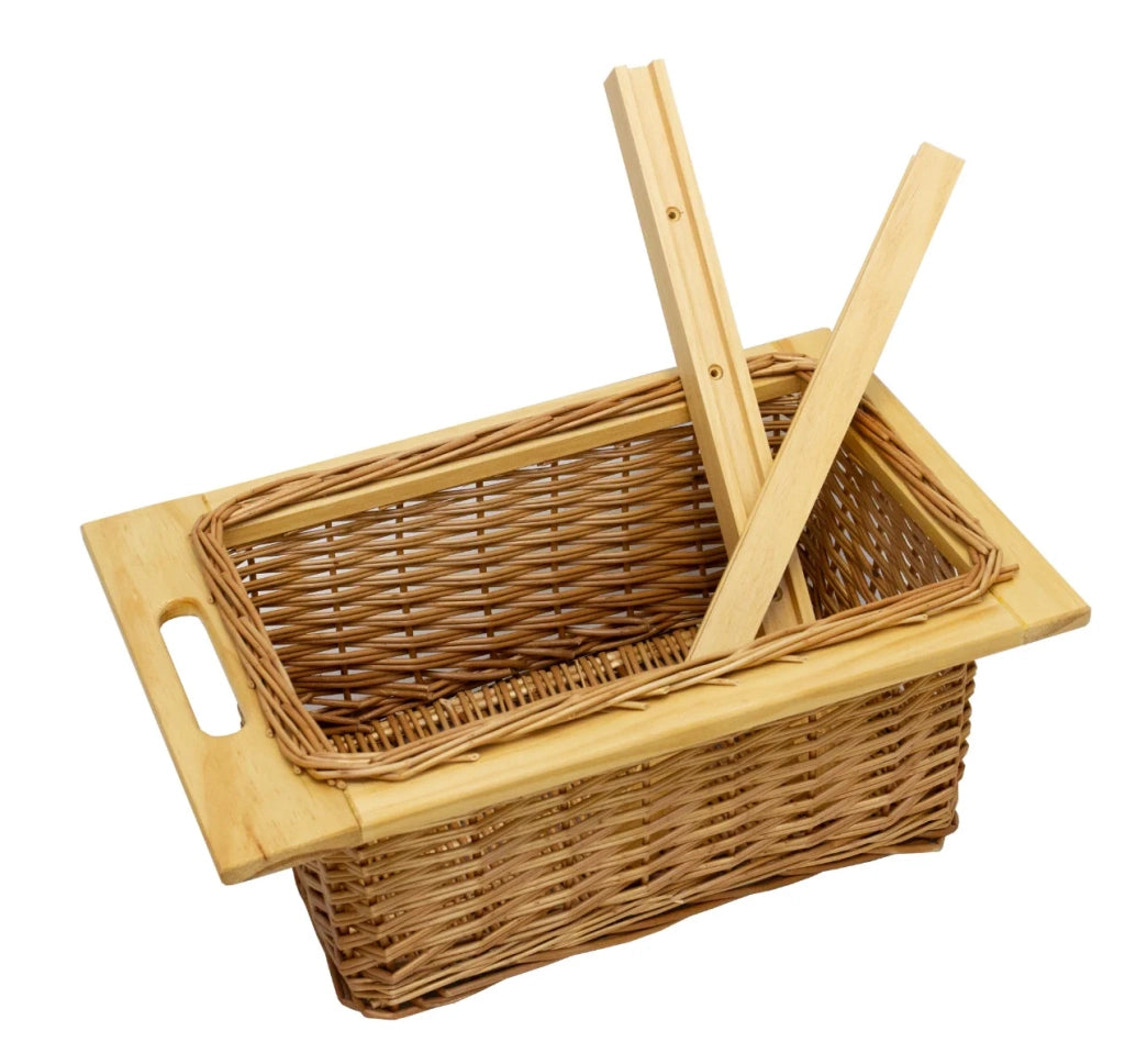 Cestelli Estraibili in Vimini per Cucina Cassetti Credenza Cesto in Vimini con Telaio e Binari in Legno di Faggio per Dispensa da 40cm Organizza Unità 40 cm con Viti - 3 Cesti