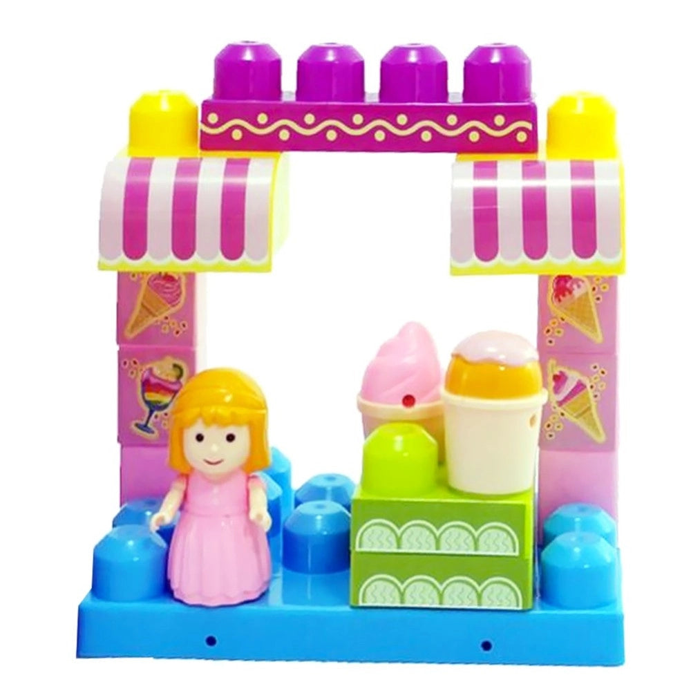 Trade Shop - Costruzioni Giocattolo Per Bambini Gelateria 14pz Con Personaggio E Accesssori -