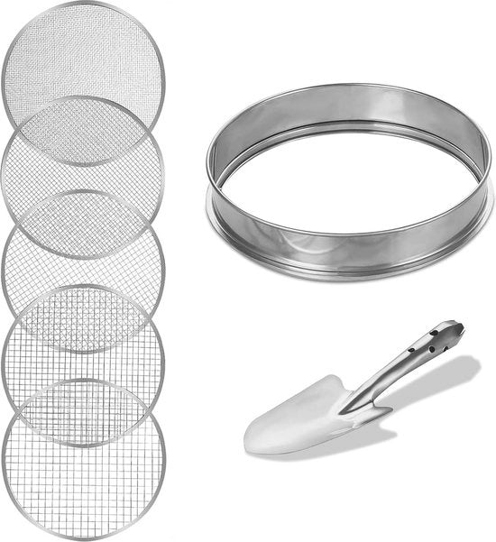 Set di Tessere per Giardino e Compostaggio in Acciaio Inossidabile con 5 Set di Misure Interchangeabili e Base di 30 cm