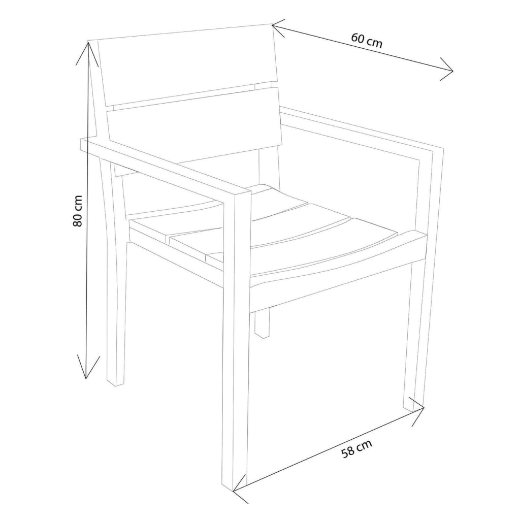 Poltrona da Giardino in Teak cm 58x60x80 - DEN