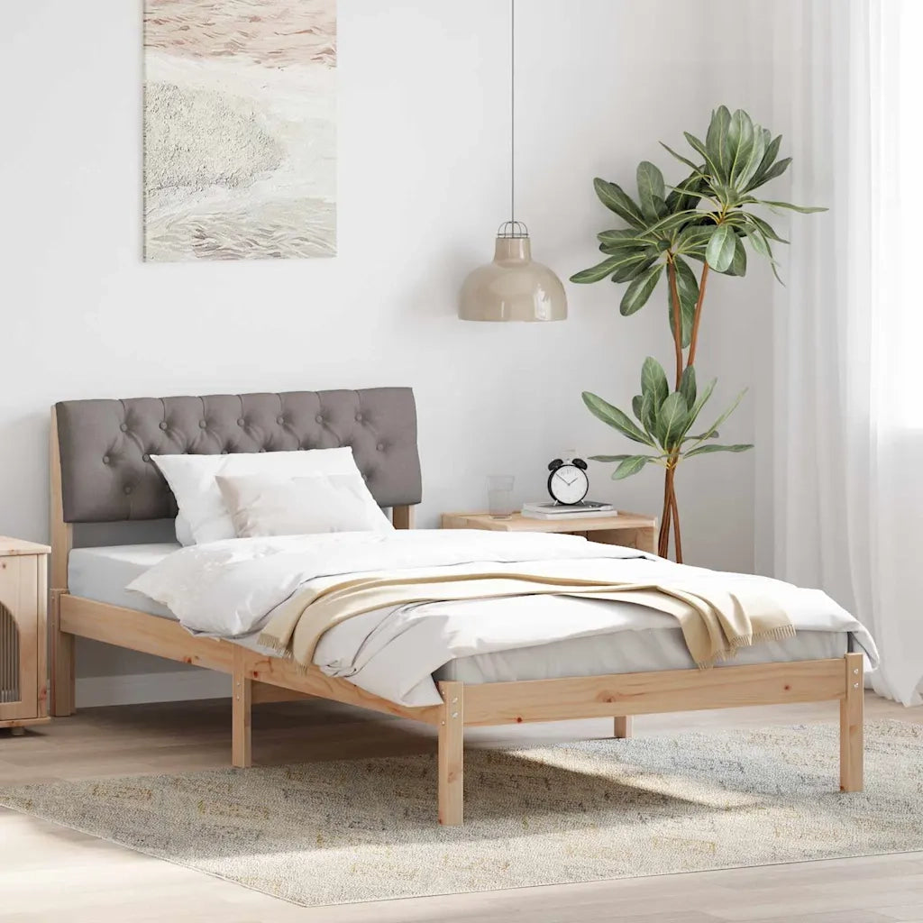 Struttura del Letto con testiera Marrone e taupe 100 x 200 cm