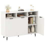 Mobiletto portaoggetti a buffet 120 x 40 x 90 cm con 5 ripiani regolabili design moderno in MDF bianco 20_0010819
