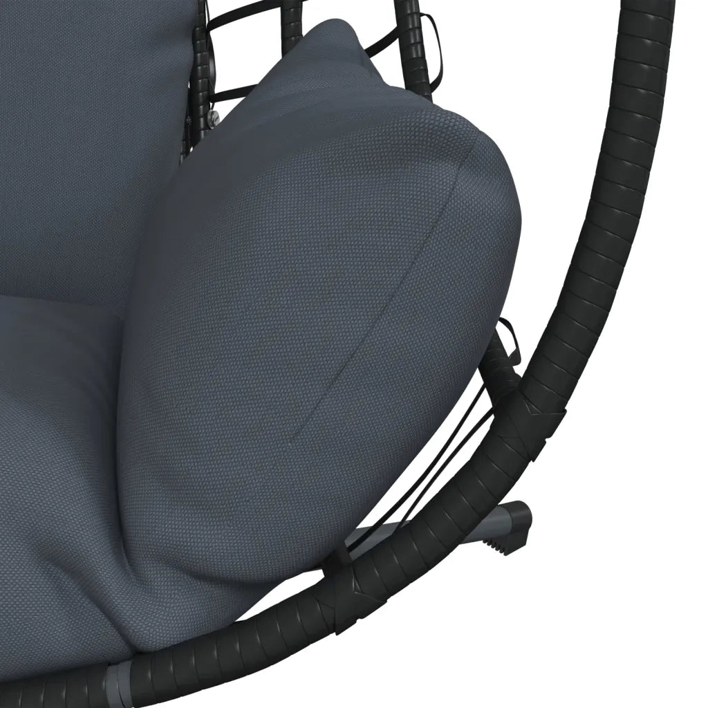 Sedia a Uovo Sospesa con Supporto Antracite Polyrattan/Acciaio 4007409
