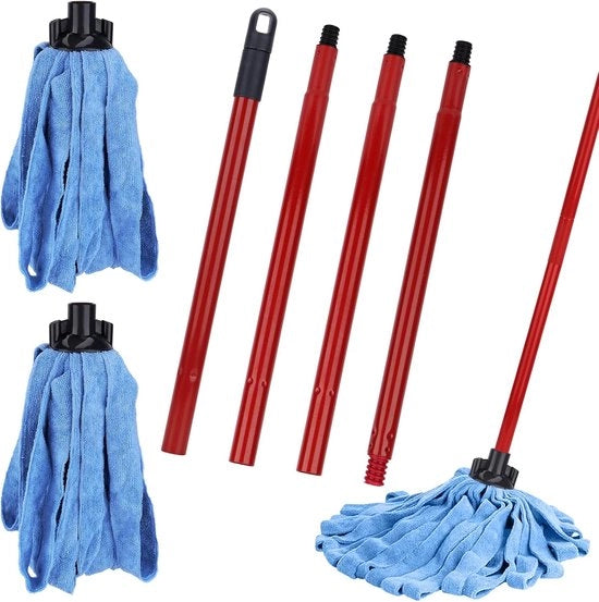 Set di testine a spazzola microfibra sostitutive: una testa di spazzola con due testine a spazzola microfibra blu