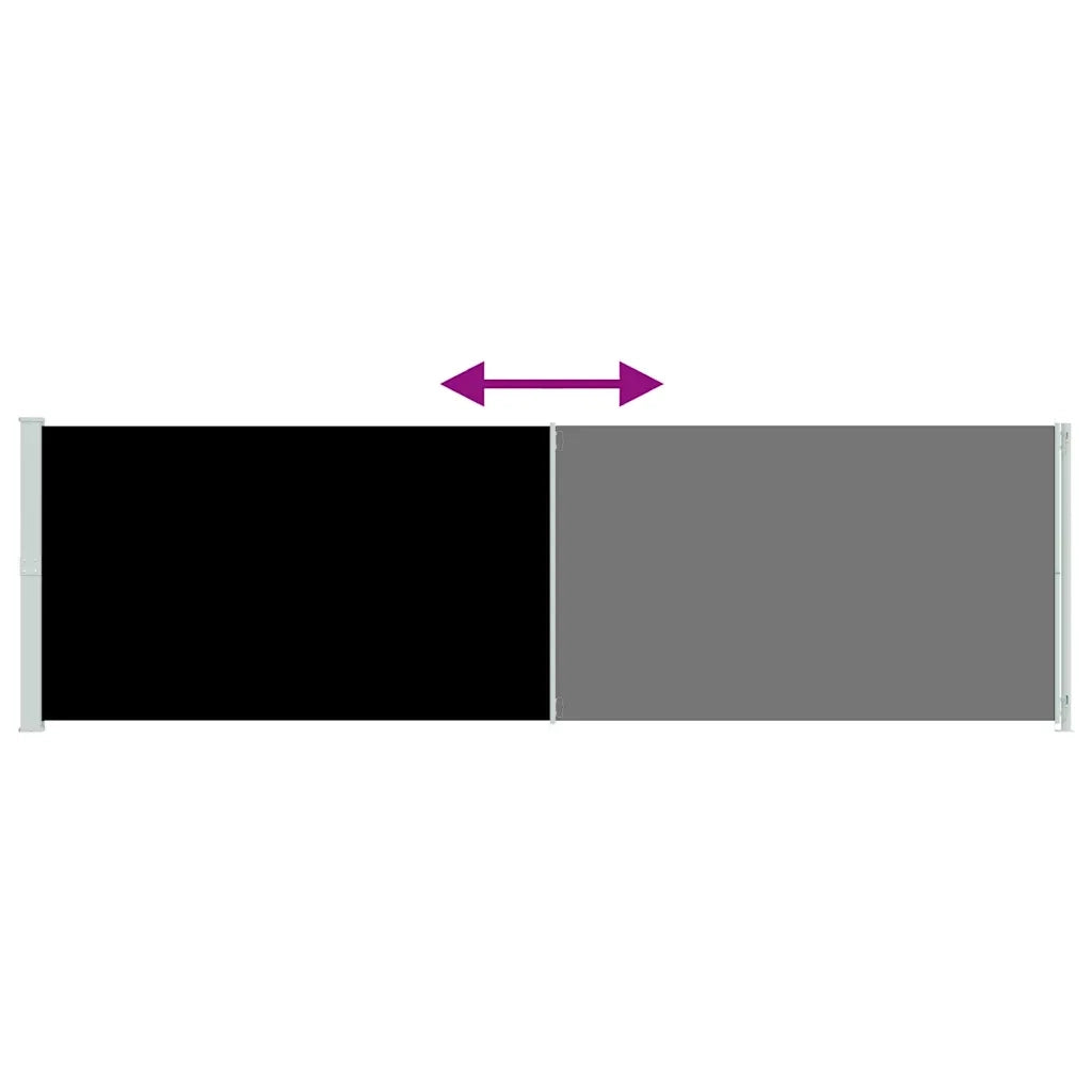 Tenda da Sole Laterale Retrattile per Patio 180x600 cm Nera 317964