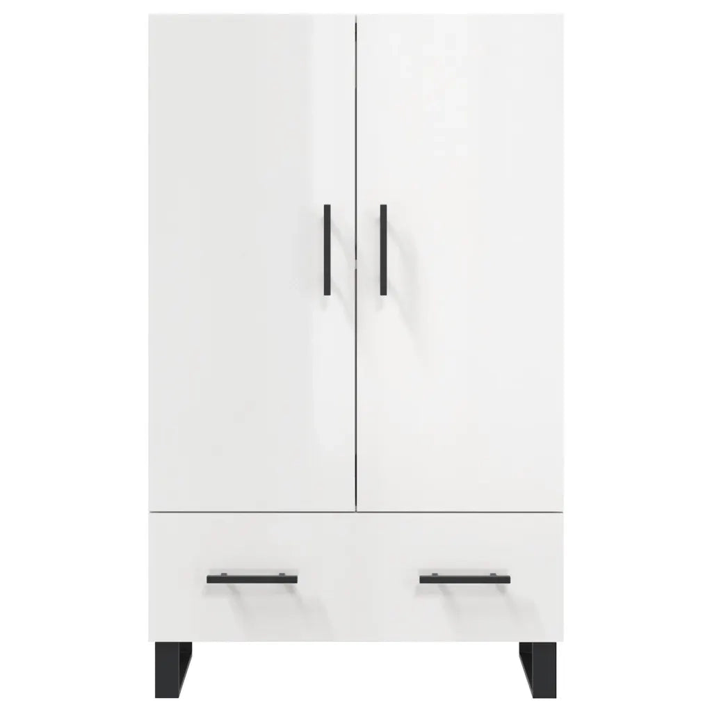 Credenza Bianco Lucido 69,5x31x115 cm in Legno Multistrato