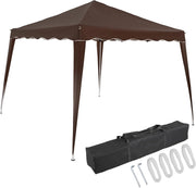 Deuba Gazebo da Giardino Capri 3x3m Pop-Up Protezione 50+ Impermiabile Tenda a Fisarmonica Marrone Scuro