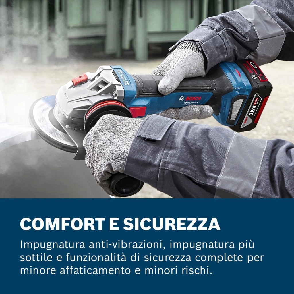 Bosch Professional 18V System Smerigliatrice angolare a batteria GWS 18V-11 (diametro disco 115 mm, senza batteria/caricabatteria)